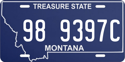 MT license plate 989397C