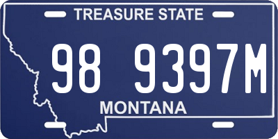 MT license plate 989397M