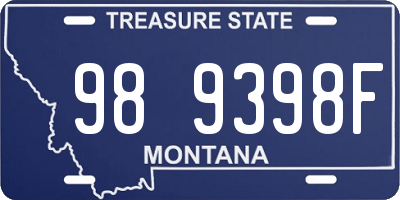 MT license plate 989398F