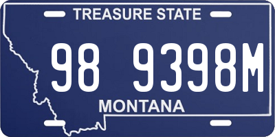 MT license plate 989398M