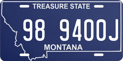MT license plate 989400J