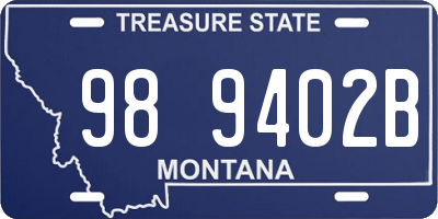 MT license plate 989402B