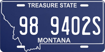 MT license plate 989402S