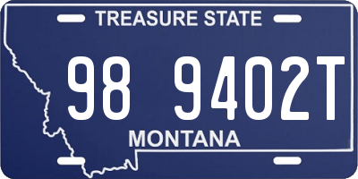 MT license plate 989402T