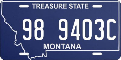 MT license plate 989403C