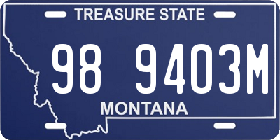 MT license plate 989403M