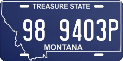 MT license plate 989403P