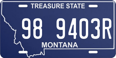 MT license plate 989403R