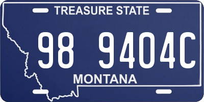 MT license plate 989404C