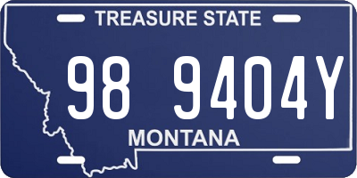 MT license plate 989404Y