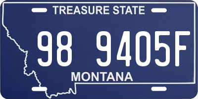 MT license plate 989405F