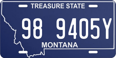 MT license plate 989405Y