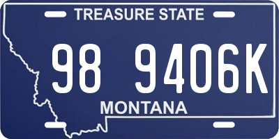 MT license plate 989406K