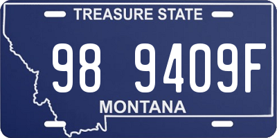 MT license plate 989409F