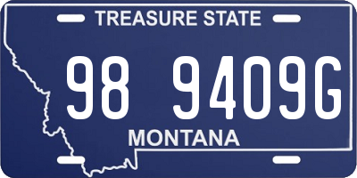 MT license plate 989409G