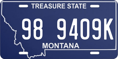 MT license plate 989409K