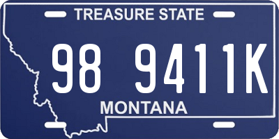 MT license plate 989411K