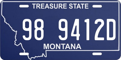 MT license plate 989412D