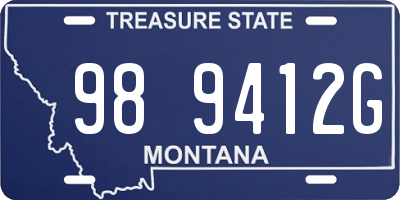 MT license plate 989412G