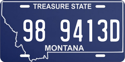 MT license plate 989413D