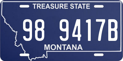 MT license plate 989417B