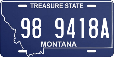MT license plate 989418A