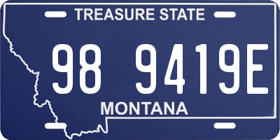 MT license plate 989419E