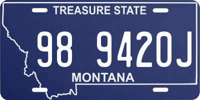 MT license plate 989420J