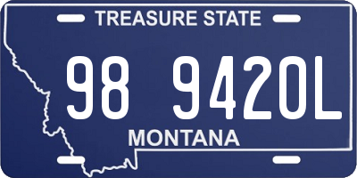 MT license plate 989420L