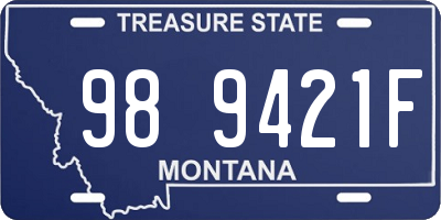 MT license plate 989421F