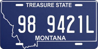 MT license plate 989421L