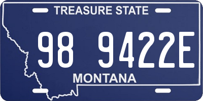 MT license plate 989422E