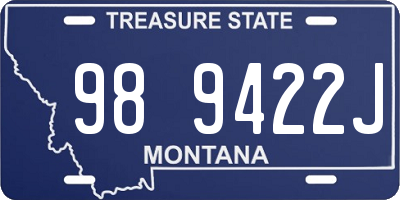 MT license plate 989422J