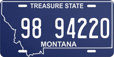 MT license plate 989422O