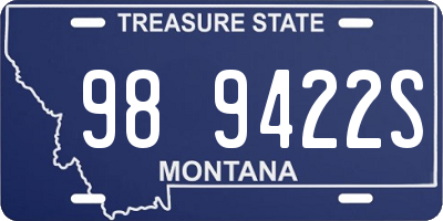 MT license plate 989422S