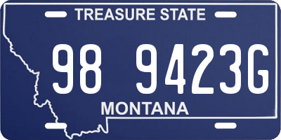 MT license plate 989423G
