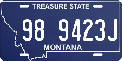 MT license plate 989423J