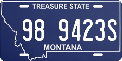 MT license plate 989423S