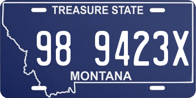 MT license plate 989423X