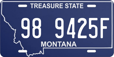 MT license plate 989425F