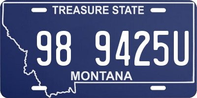 MT license plate 989425U