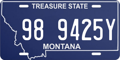 MT license plate 989425Y