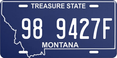 MT license plate 989427F