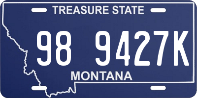 MT license plate 989427K