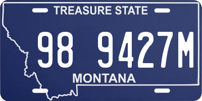 MT license plate 989427M