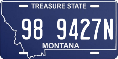 MT license plate 989427N
