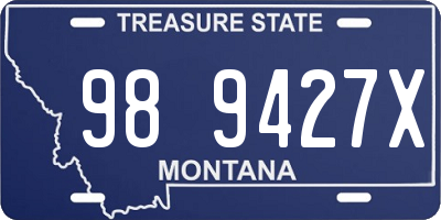 MT license plate 989427X