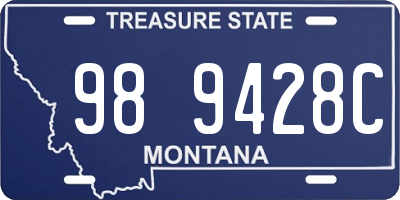 MT license plate 989428C