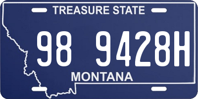 MT license plate 989428H