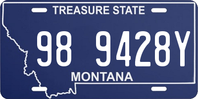 MT license plate 989428Y